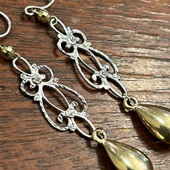 Michael Anthony 10K Gold & 925 Silver Dangle Earrings. - Picture 14 of 14